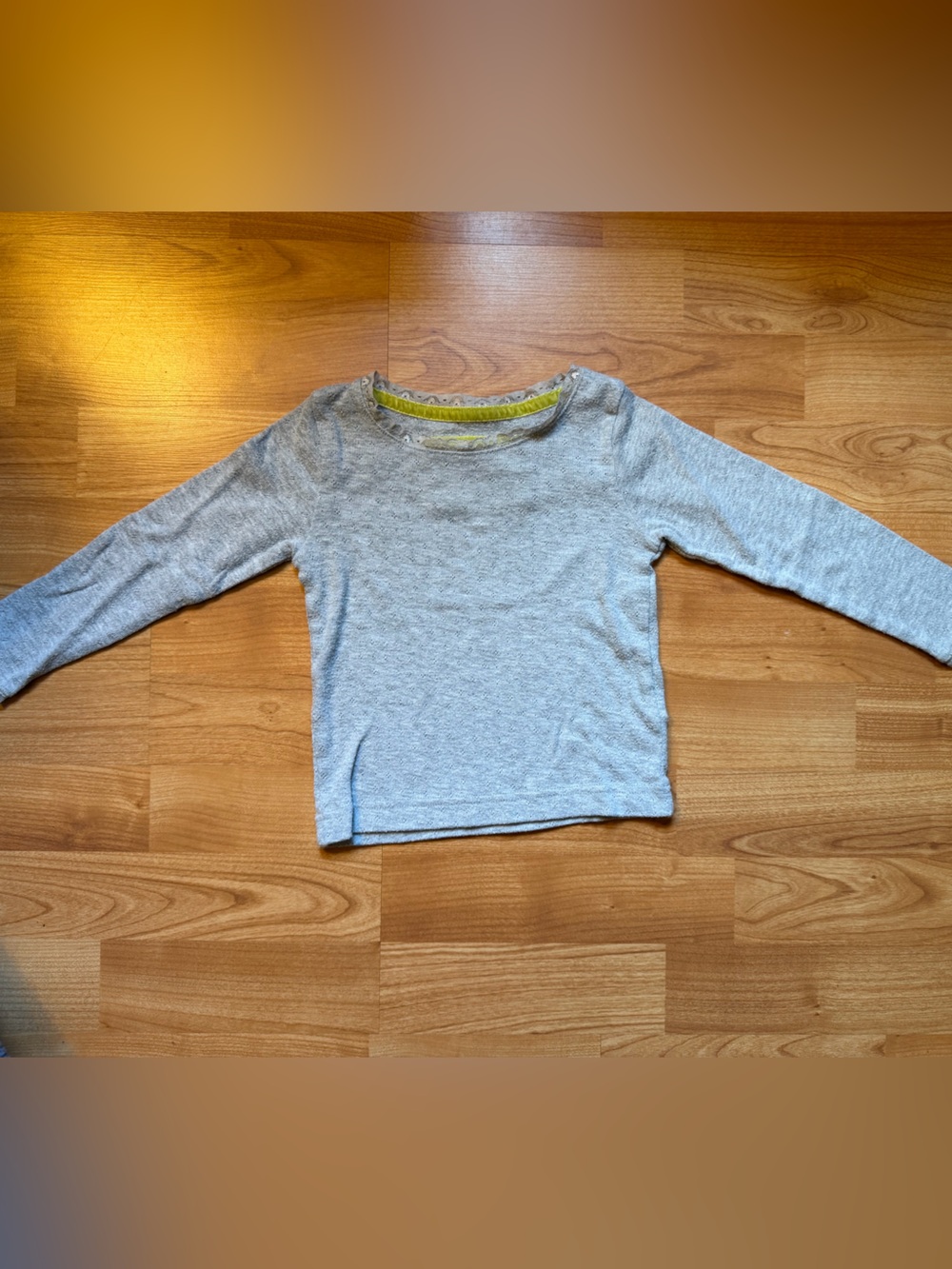 Boden Light Grey Long-Sleeve Kids Tee
